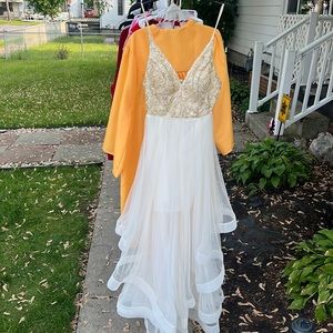 Cream prom dress